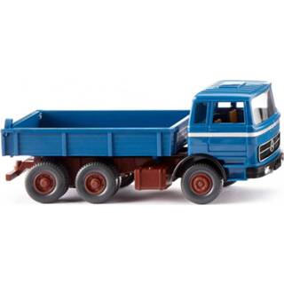 👉 Miniatuurauto blauw kunststof One Size Color-Blauw WIKING Mercedes-Benz Flatbed tipper 1:87 4006190424073