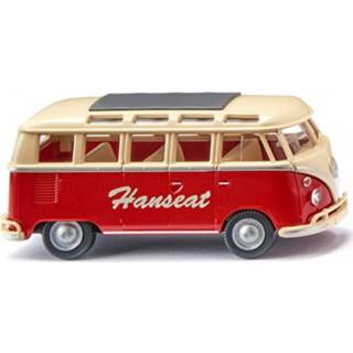 👉 Miniatuurauto rood beige kunststof One Size Color-Rood WIKING VW sambabus T1 'Hanseat' 1:87 rood/beige 4006190797306