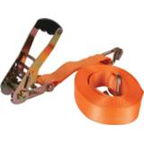 👉 Spanband oranje polyester Perel met ratel 50 mm 8 meter 4500 kg 5410329369934