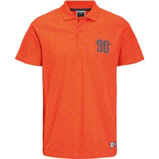 XXL mannen oranje Jack & Jones Core Logan AOP Polo Heren 5715215255590