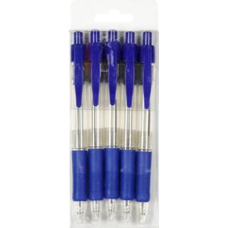 Balpen blauw Balpennen 5 Stuks 8718827106981