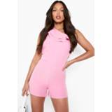 👉 Tall Frill Detail Woven Romper, Pink