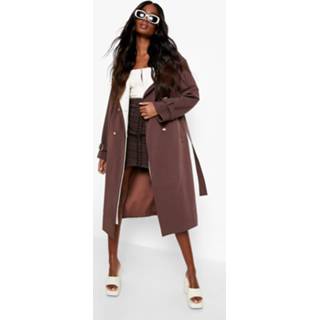 👉 Trenchcoat Met Dubbele Lagen, Chocolate