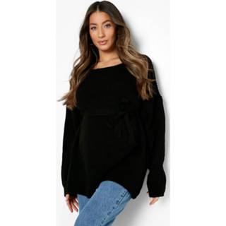 👉 Maternity Tie Waist Sweater, Black