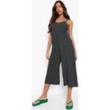 👉 Culotte Jumpsuit Met Stippen En Bandjes, Black