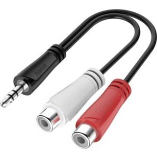 👉 Zwart Hama 00200350 Jackplug / Cinch Audio Aansluitkabel [1x Cinch-koppeling - 1x male 3,5 mm] 0.15 m 4047443437525