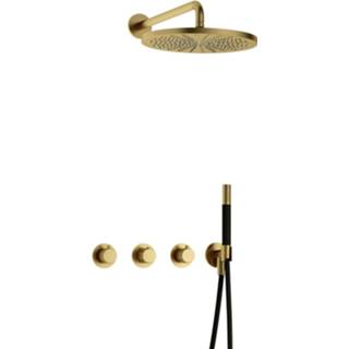 👉 Complete Thermostatische Regendouche Hotbath Cobber Inbouwset 2 Stopkranen Rond