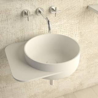 👉 Fontein wit Mat Ideavit Soliddual 2.0 49x43x15.5 cm Solid Surface Met Opbergruimte Links 8719304935254
