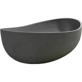 👉 Ligbad grijs Vrijstaand Ideavit Idea.Sense 160x100x59.4 cm Ovaal Beton Donker 8719304936220