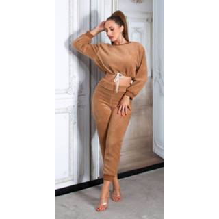 👉 Sexy Cozy Set/ Croped Pullover Brown