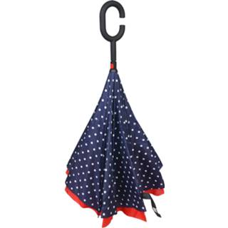 👉 Paraplu blauw rood multikleur Clayre & Eef Ø 60 Cm Blauw/rood Jzum0029 8717459709324