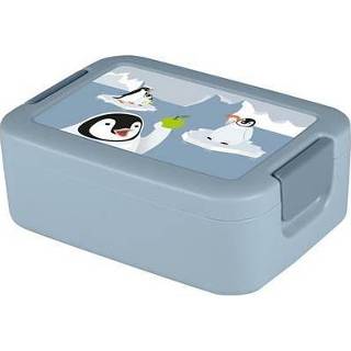 👉 Lunchbox blauw grijs Sunware met bentobakje pinguin / decor 8711112999978 2900083969011