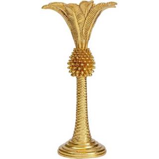 👉 Kandelaar goud polyresin active Kare Palm Tree Gold 33cm 4025621519706