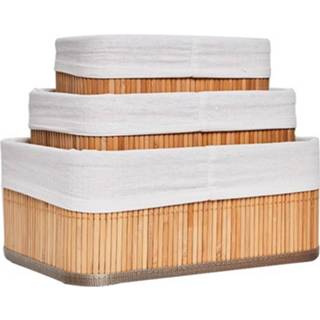 👉 Opbergmand wit bamboe active Homestyle Pro Opbergmanden 3 Stuks Naturel/Wit 7423425572564