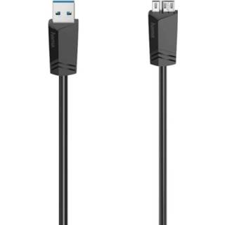 👉 Zwart Hama USB-kabel USB 3.2 Gen1 (USB 3.0 / 3.1 Gen1) USB-A stekker, USB-micro-B stekker 1.50 m 4047443443823