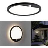 👉 Bewegingsmelder zwart Paulmann Lamina PIR 94664 LED-buitenlamp met (wand) 15 W Warmwit 4000870946640