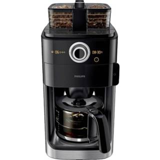👉 Koffiezetapparaat zwart RVS Philips HD7769/00 Grind und Brew Zwart, Capaciteit koppen: 12 Met koffiemolen, Timerfunctie, Display, Tweede bonenreservoir 8710103873396