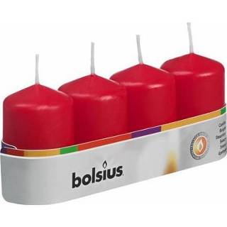 Stompkaars rood Bolsius 60/40 4st 8717847136800