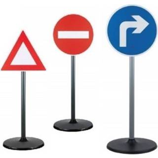 👉 Verkeers bord kunststof multikleur Playfun Verkeersborden Road Sign 65 Cm 3 Stuks 8719817281183