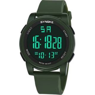 👉 Sporthorloge groen active mannen Syneke 9002 Heren Outdoor Waterdicht Sport Horloge Multifunctioneel Lichtgevend Digitaal (Leger Groen)
