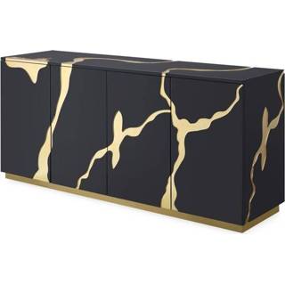 👉 Dressoir zwart goud active Kare Cracked Black Gold