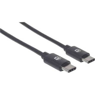 👉 Zwart mannen Manhattan USB-kabel USB 2.0 USB-C stekker 50.00 cm