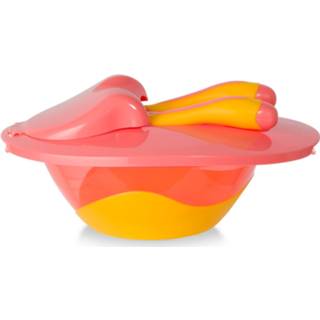 👉 Lepel roze geel Blokker Bakje Met Vork En - Roze/geel 8718827199617