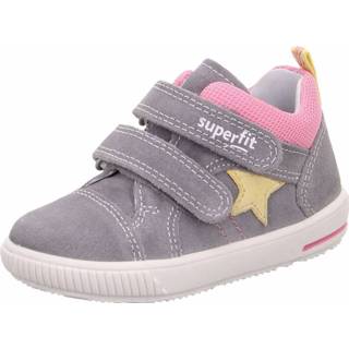 👉 Lage schoenen leer grijs medium meisjes roze Superfit Girls schoen Moppy lichtgrijs/roze (medium) 9010159842247