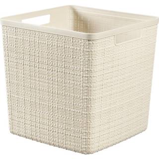 👉 Mand wit Off White mannen Curver Jute mandje cube 17L 3253921906006