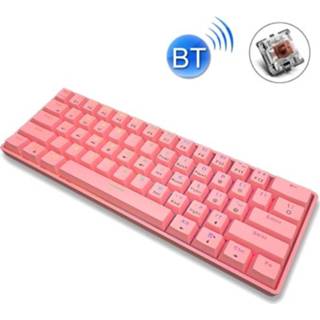 👉 Toetsenbord roze active Leaven K28 61 Sleutels Gaming Office Computer RGB Draadloze Bluetooth + Wired Dual Mode Mechanisch toetsenbord, Cabel Lengte: 1.5m, Kleur: Tea Axis (Pink)