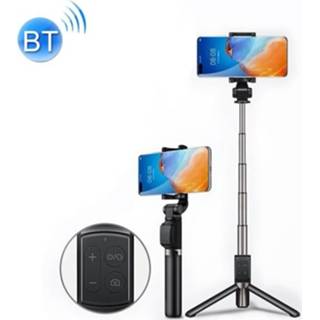 👉 Mobiele telefoon zwart active Honor AF15 Pro Bluetooth Mini Selfie Stick Live vloerstatiefbeugel (zwart)