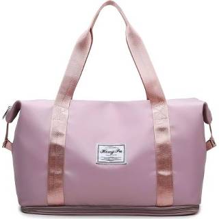 👉 Reistas roze active Grote capaciteit Een-schouder handtas sport gym bag droge en natte scheiding duffel tas (roze)