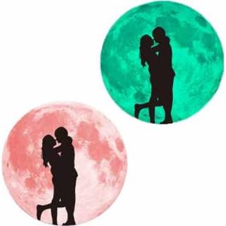 👉 Muursticker roze active 30 cm paar fluorescente maan (kussen paar)