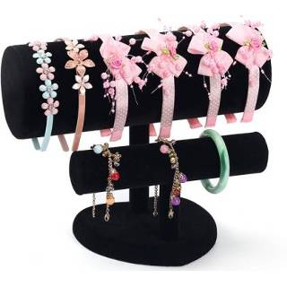 👉 Hoofdband zwart active Suède Display Stand Sieraden (Zwart)