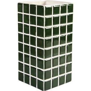 👉 Vaas donkergroen keramiek active &K Tile Green 8720168663030