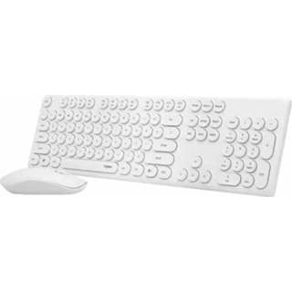 👉 Toetsenbord wit active Rapoo X260 Computer Office Game Silent Wireless Optical en Muis Set (Pearl White)