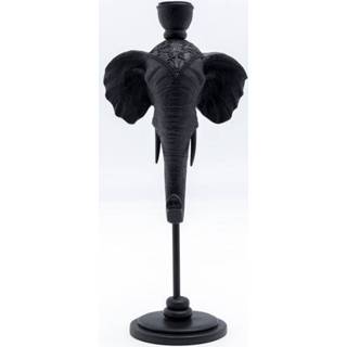 👉 Kandelaar zwart polyresin active Kare Elephant Head Black 36cm 4025621535379