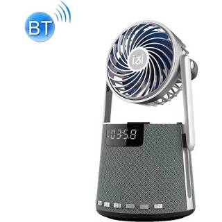 👉 Wekker grijs active SoAIEY K8 Draadloze Bluetooth Dual Speaker met kleine ventilator (grijs)
