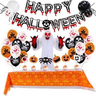 👉 Banner active Halloween-ballon set bloed kleur driedimensionale ghost party decoratie (honingraatbal 2)