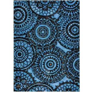 👉 Blauw Zwart Vloerkleed Portmore 8657, 200x300