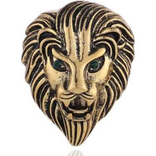 👉 Broche gouden active 3 stuks persoonlijkheid creatieve leeuw broches retro legering dier badge jas pak borst bloesem (gouden)