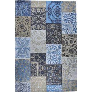 👉 Patchwork Vloerkleed Lichtblauw Grijs Mogan, 200x290