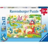 👉 Puzzel kinderpuzzels Lievelingsdino's (2x12 stukjes) 4005556052462