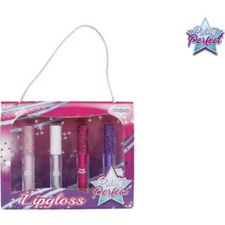 👉 Lipglos Pretty Perfect glitter lipgloss 4 stuks in etui 8713219373620