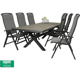 👉 Tafel grijs Admiral 224 met 6 stoelen Houston