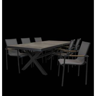 👉 Tafel antraciet keramiek Admiral 224 x 104 met Tuinstoel Tulsi
