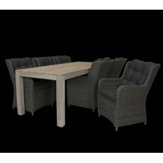 👉 Tafel teak Alberto 220 x 92 met Tuinstoel Richmond