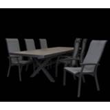 👉 Tafel antraciet keramiek Ottowa uitschuif 205/265 x 100 met verstelbare tuinstoel Livorno