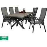 👉 Tafel aluminium grijs Admiraal 224 met 6 stoelen victory