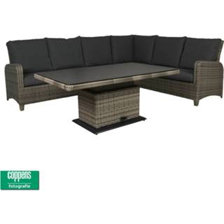 👉 Tafel wicker grijs Aruba loungehoek lichtgrijs met Sandigo / vario 140